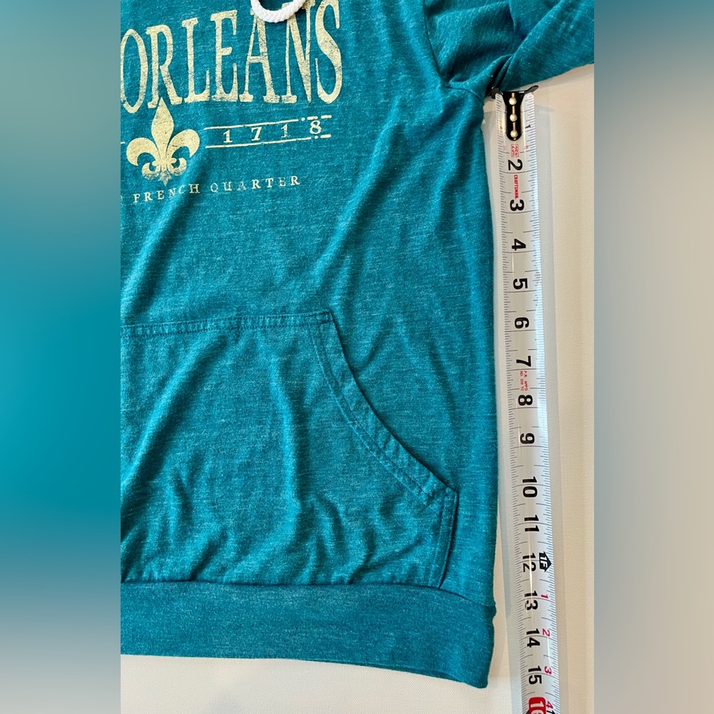 Blue 84 New Orleans Teal NOLA Hoodie Louisiana French Quarter Small Souveniere - Picture 5 of 12